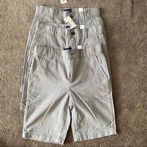 Boys Uniform Gray Chino Shorts 3-Pack